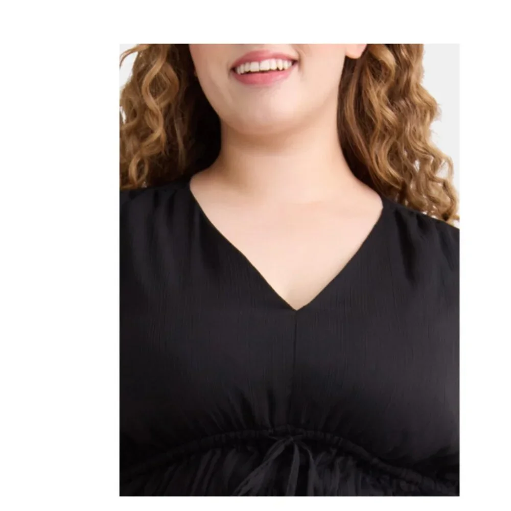 NWT Terra & Sky Women's Plus Peplum Midi Dress Size 4X - Picture 4 of 12